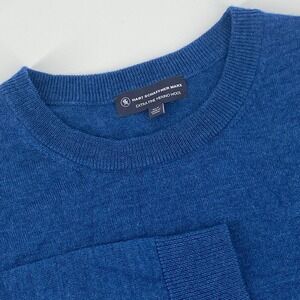 Hart Schaffner Marx Mens XLT Blue Merino Wool Crewneck Sweater Casual Business